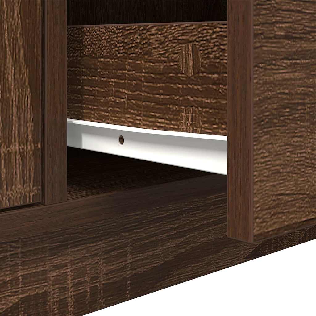 TV Cabinet with LED Lights Brown Oak 100x41x50 cm