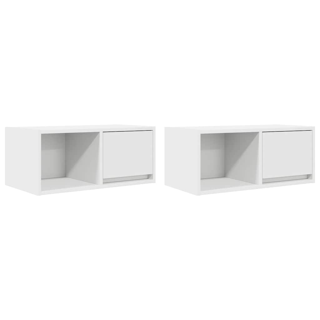 TV Cabinets 2 pcs White 60x31x25,5 cm Engineered Wood