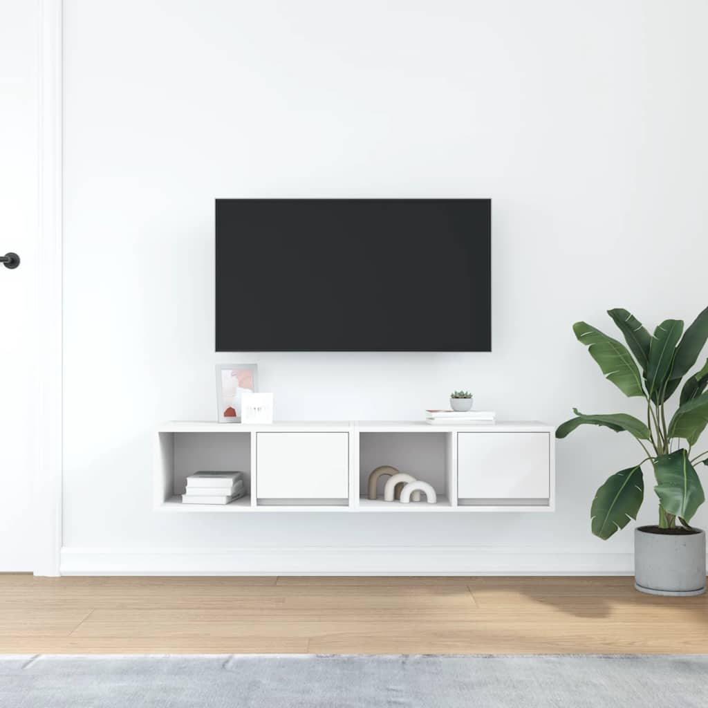 TV Cabinets 2 pcs White 60x31x25,5 cm Engineered Wood