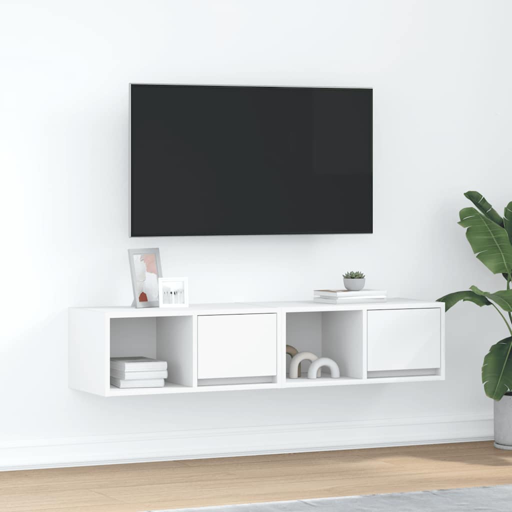 TV Cabinets 2 pcs White 60x31x25,5 cm Engineered Wood