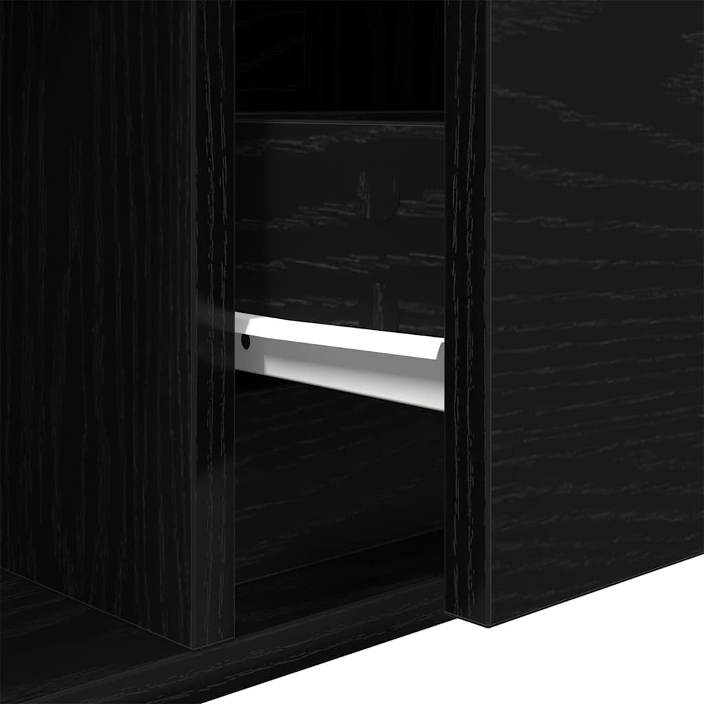 TV Cabinet Black Oak 60x31x25,5 cm Engineered Wood