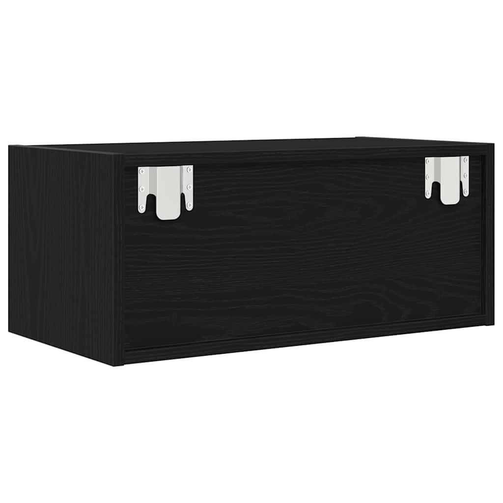 TV Cabinet Black Oak 60x31x25,5 cm Engineered Wood