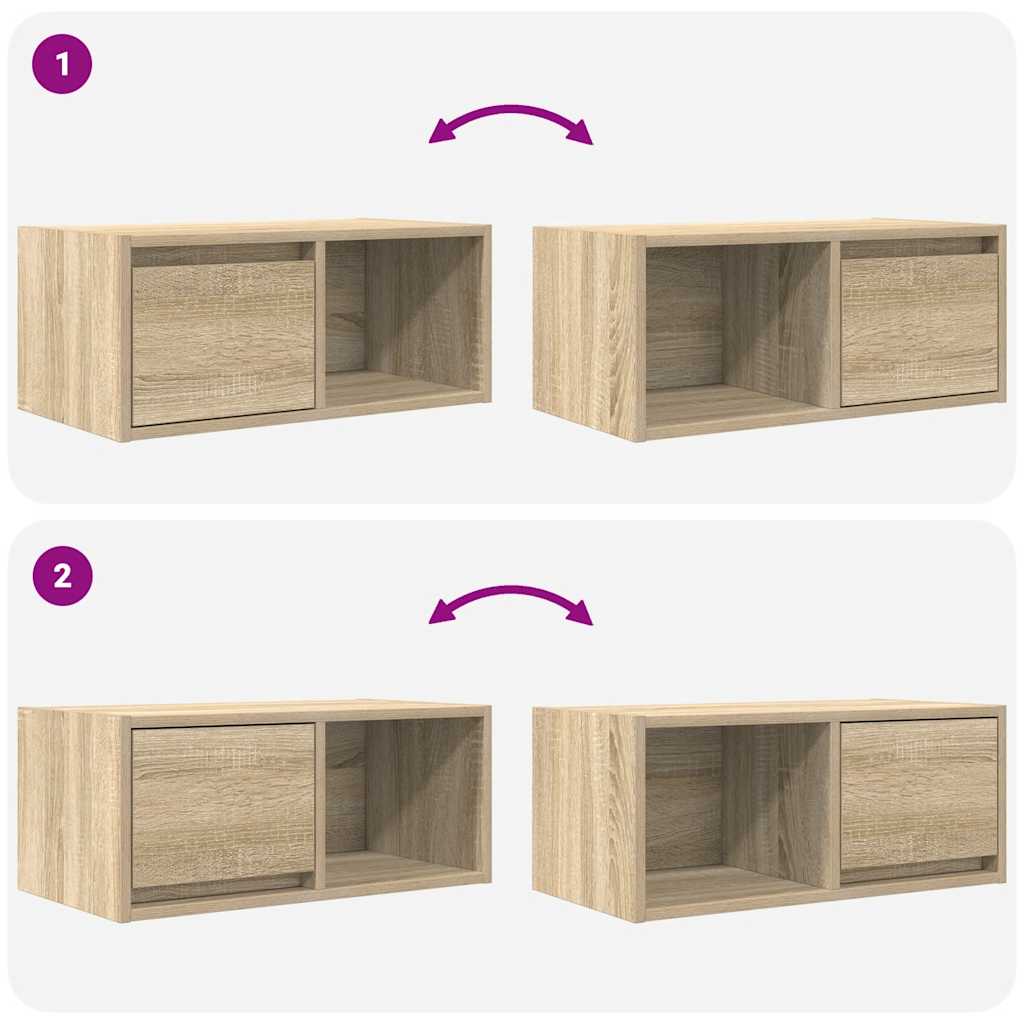 TV Cabinets 2 pcs Sonoma Oak 60x31x25,5 cm Engineered Wood
