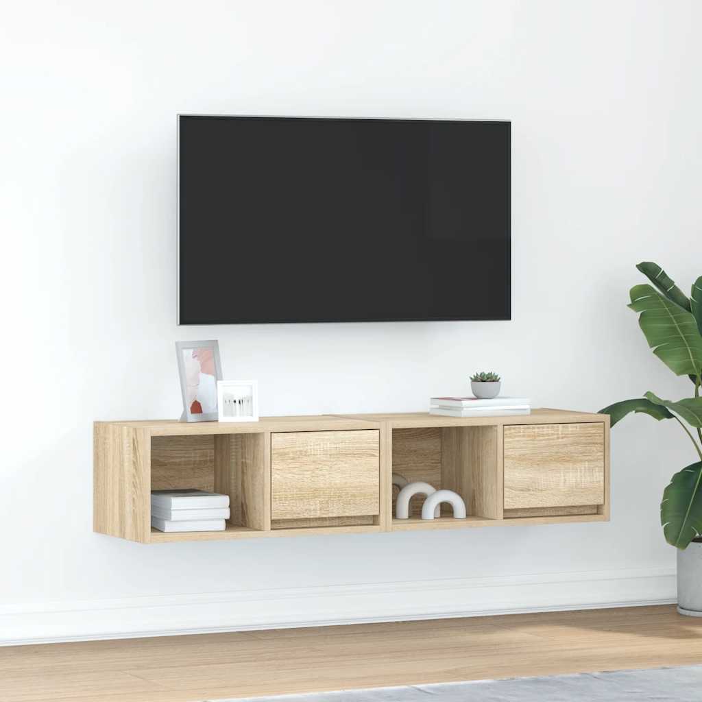 TV Cabinets 2 pcs Sonoma Oak 60x31x25,5 cm Engineered Wood