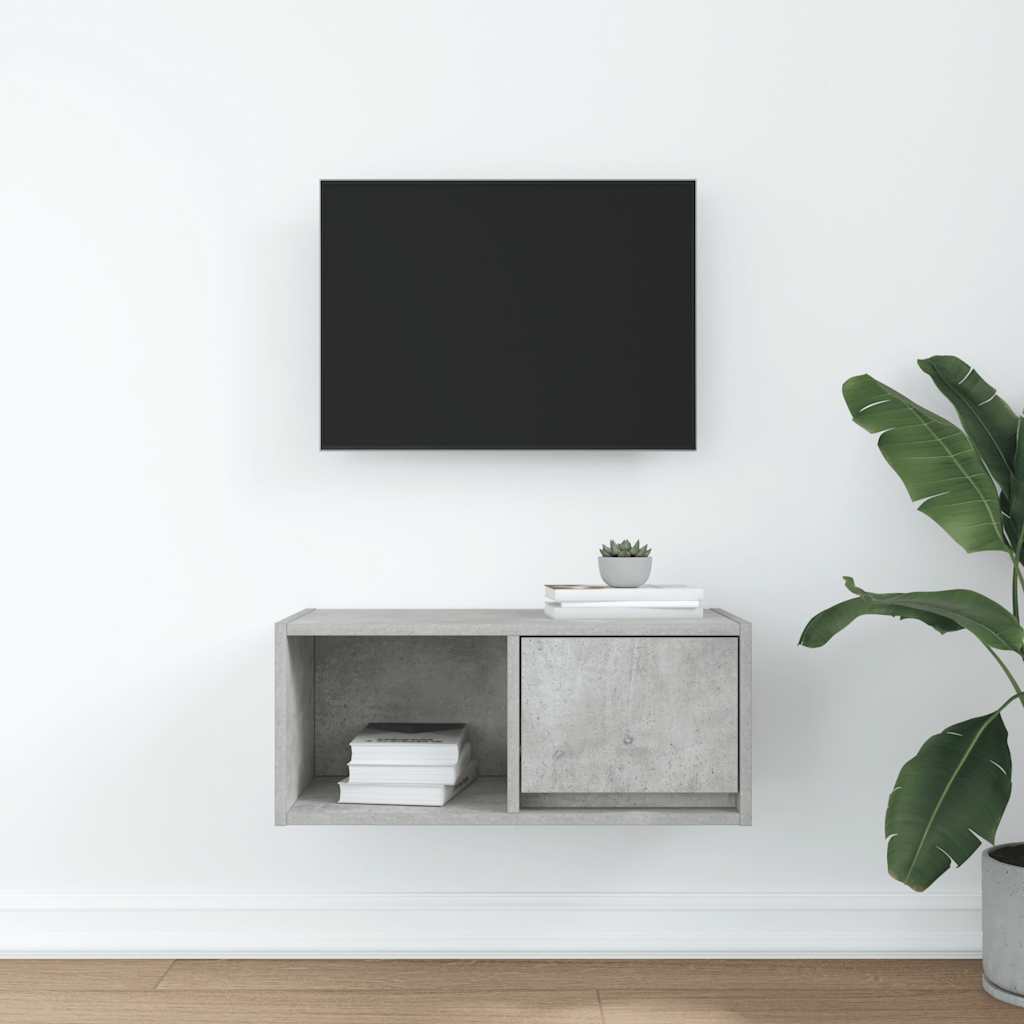 TV Cabinet Concrete Grey 60x31x25,5 cm Engineered Wood