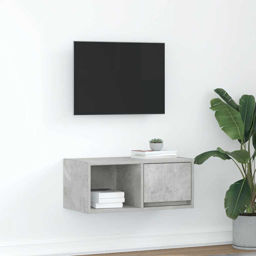 TV Cabinet Concrete Grey 60x31x25,5 cm Engineered Wood
