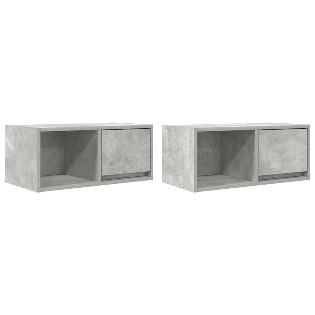 TV Cabinets 2 pcs Concrete Grey 60x31x25,5 cm Engineered Wood