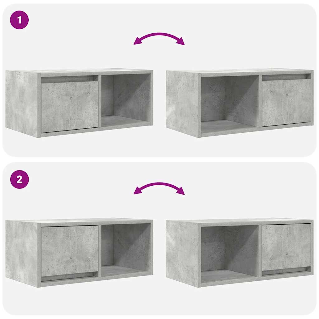 TV Cabinets 2 pcs Concrete Grey 60x31x25,5 cm Engineered Wood