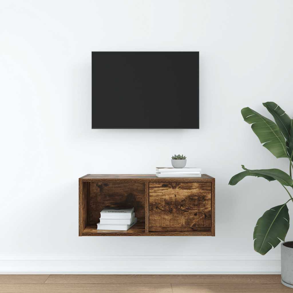TV Cabinet Smoked Oak 60x31x25,5 cm Engineered Wood