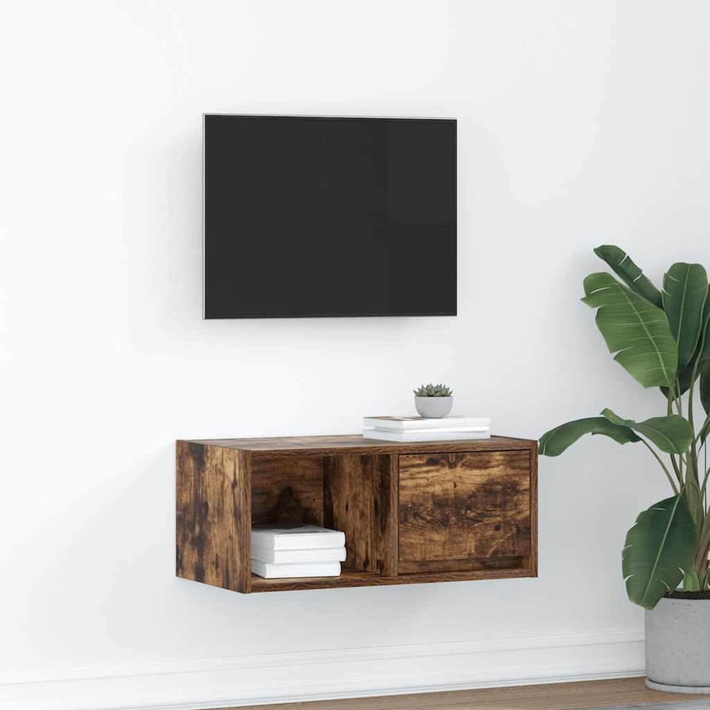TV Cabinet Smoked Oak 60x31x25,5 cm Engineered Wood