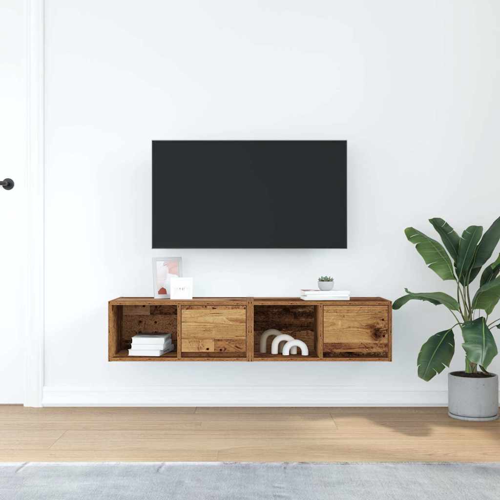 TV Cabinets 2 pcs Old Wood 60x31x25,5 cm Engineered Wood