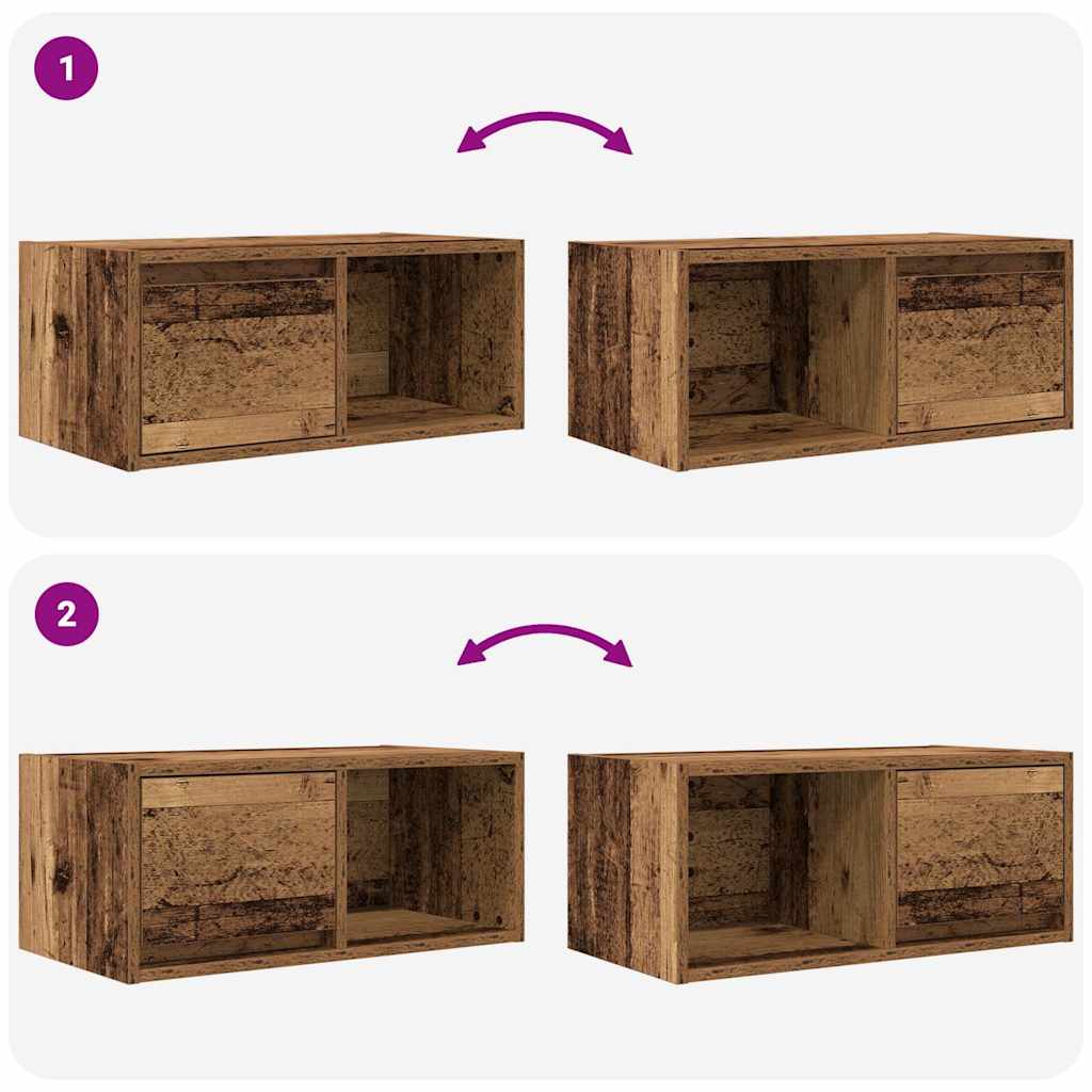 TV Cabinets 2 pcs Old Wood 60x31x25.5 cm Engineered Wood