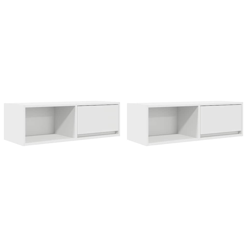TV Cabinets 2 pcs White 80x31x25,5 cm Engineered Wood