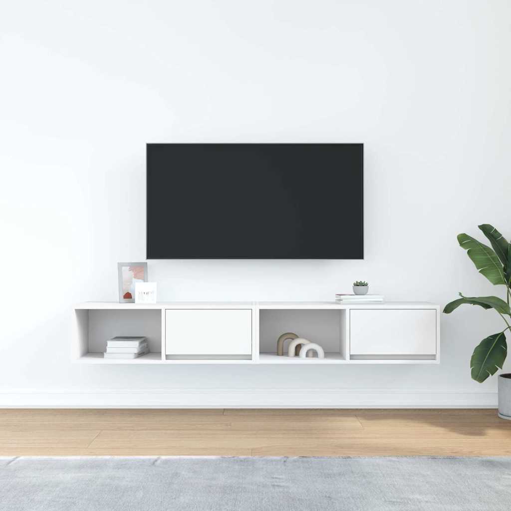 TV Cabinets 2 pcs White 80x31x25.5 cm Engineered Wood
