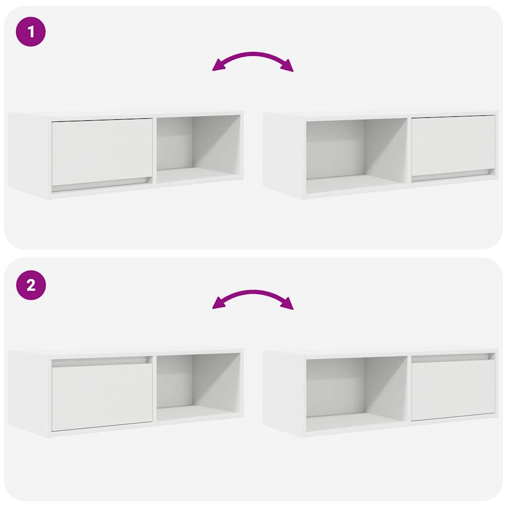 TV Cabinets 2 pcs White 80x31x25,5 cm Engineered Wood
