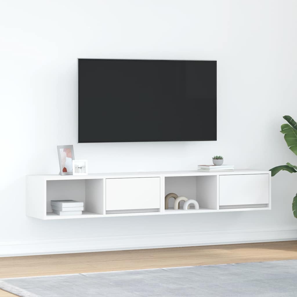 TV Cabinets 2 pcs White 80x31x25,5 cm Engineered Wood