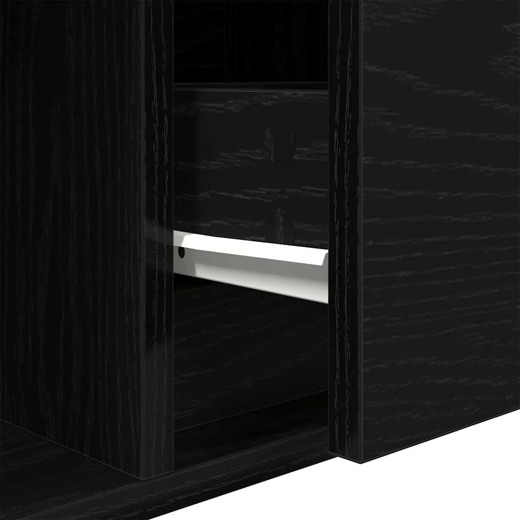 TV Cabinet Black Oak 80x31x25,5 cm Engineered Wood
