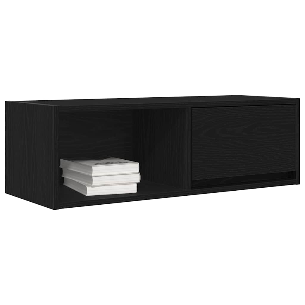 TV Cabinet Black Oak 80x31x25,5 cm Engineered Wood