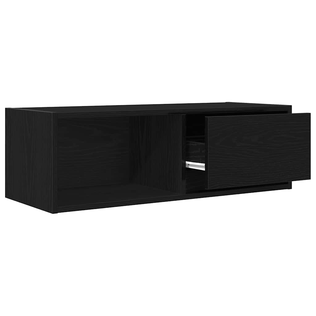 TV Cabinet Black Oak 80x31x25,5 cm Engineered Wood