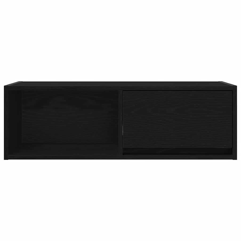 TV Cabinet Black Oak 80x31x25,5 cm Engineered Wood