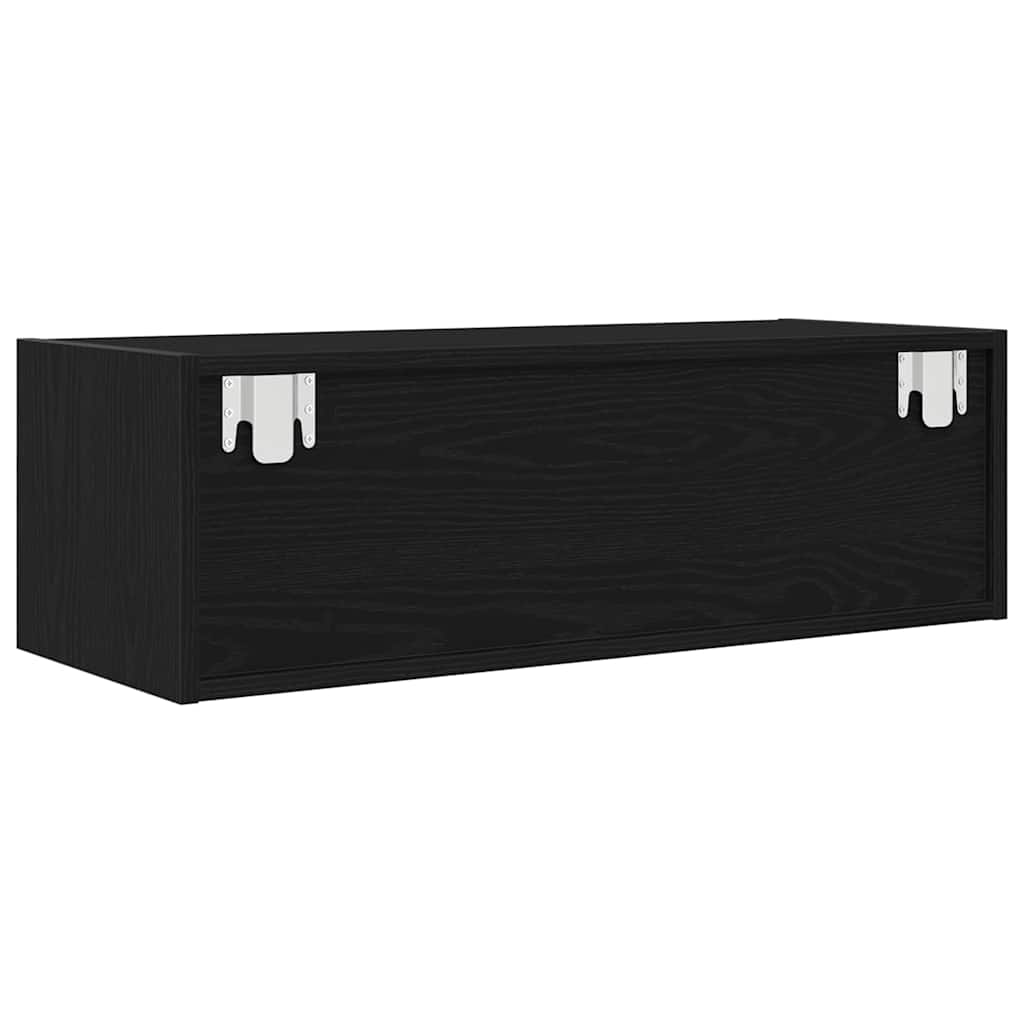 TV Cabinet Black Oak 80x31x25,5 cm Engineered Wood