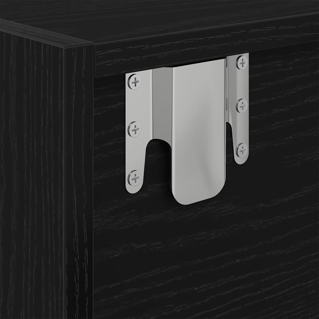 TV Cabinet Black Oak 80x31x25,5 cm Engineered Wood