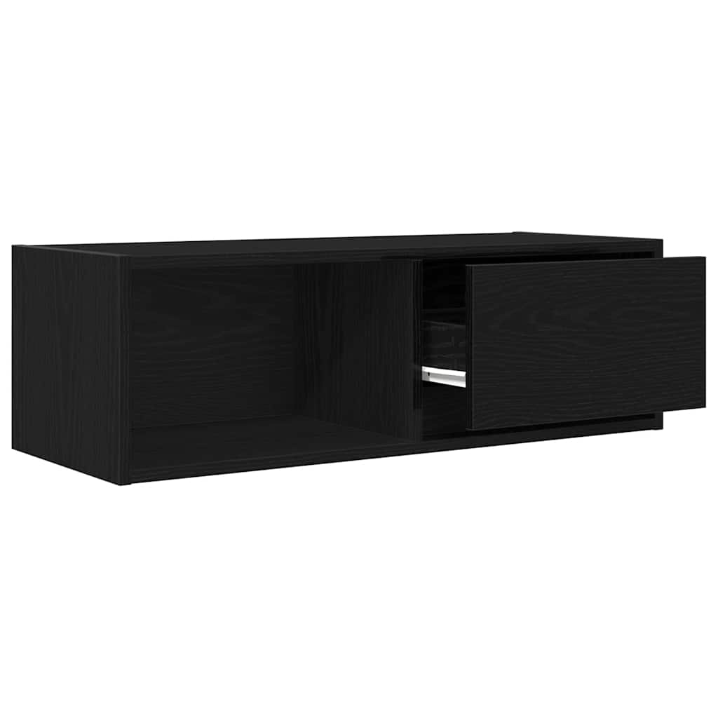 TV Cabinets 2 pcs Black Oak 80x31x25,5 cm Engineered Wood