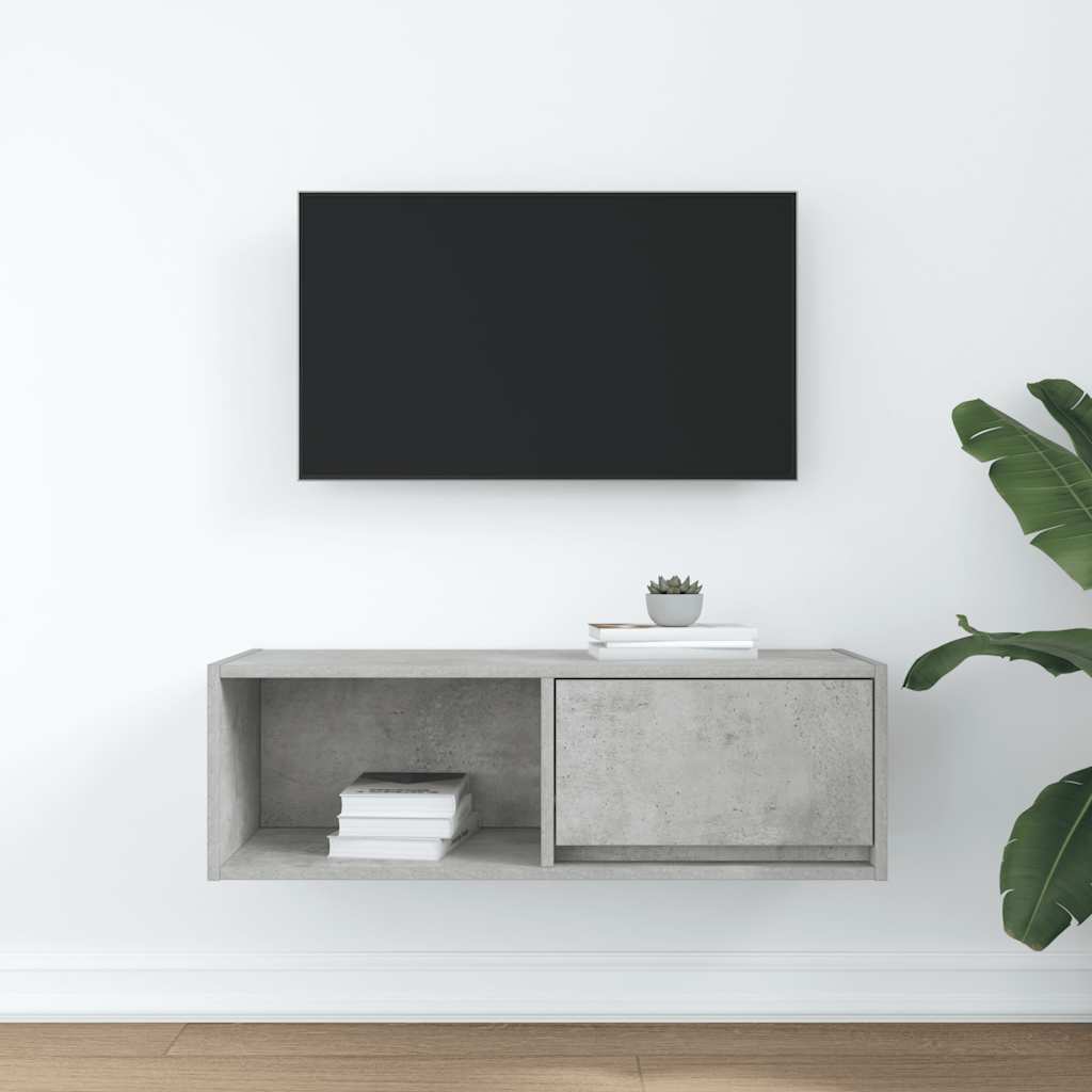 TV Cabinet Concrete Grey 80x31x25,5 cm Engineered Wood