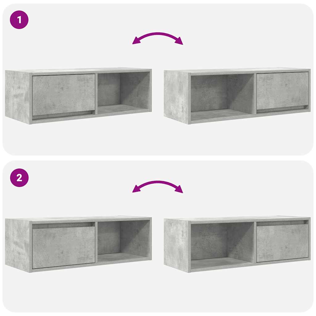 TV Cabinet Concrete Grey 80x31x25,5 cm Engineered Wood