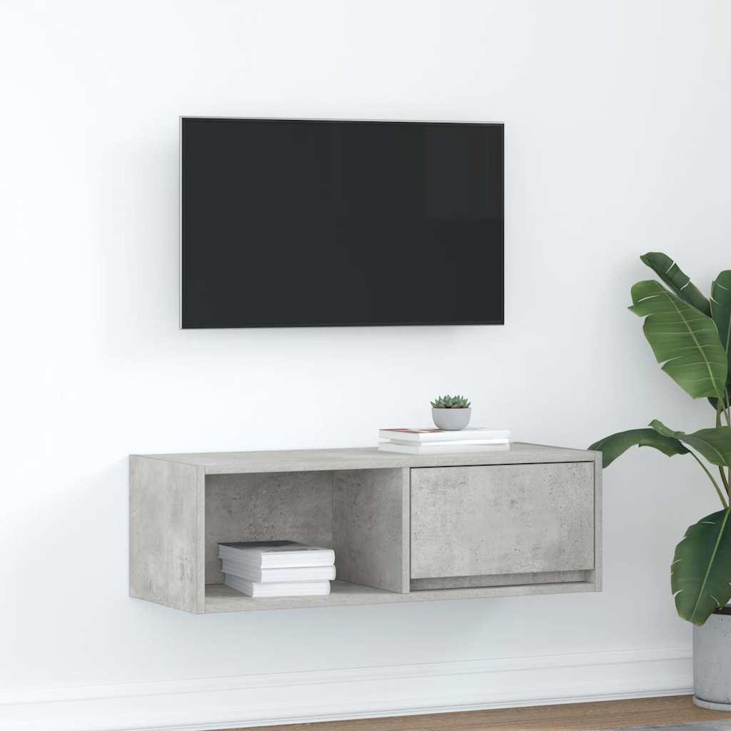TV Cabinet Concrete Grey 80x31x25,5 cm Engineered Wood