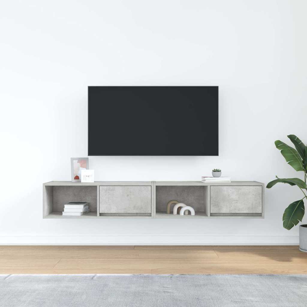 TV Cabinets 2 pcs Concrete Grey 80x31x25,5 cm Engineered Wood