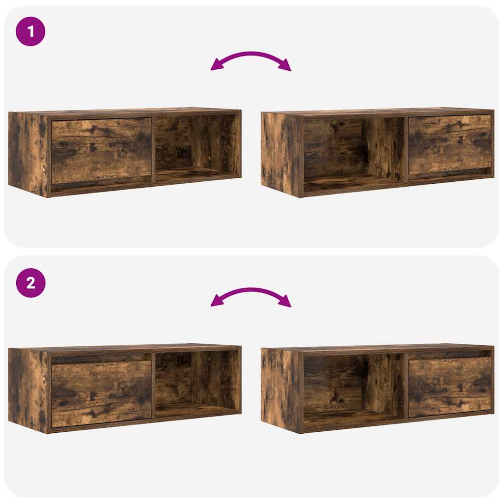 TV Cabinet Smoked Oak 80x31x25,5 cm Engineered Wood