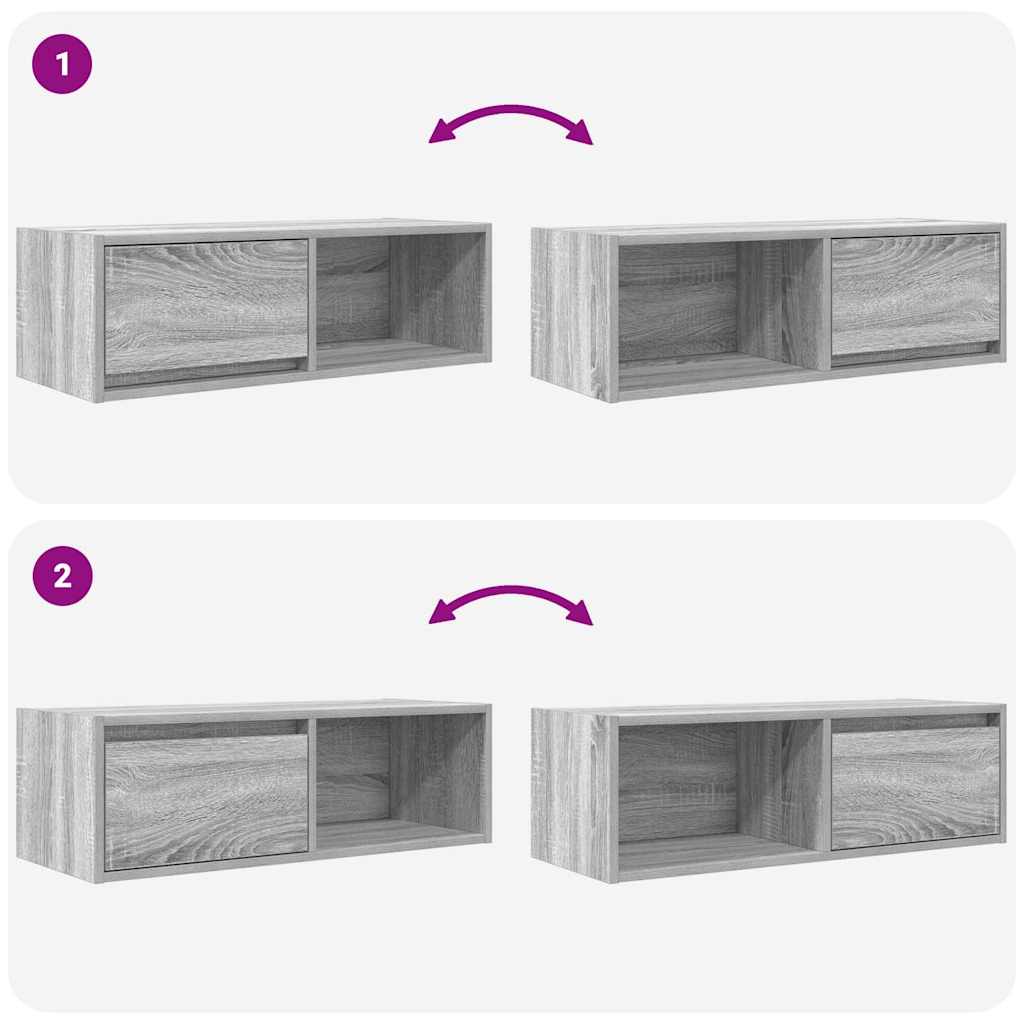 TV Cabinet Grey Sonoma 80x31x25,5 cm Engineered Wood
