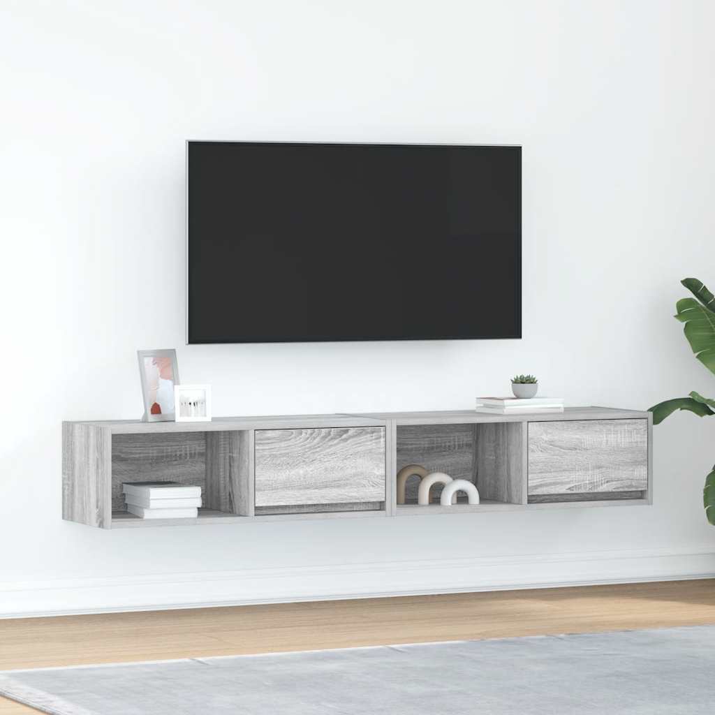 TV Cabinets 2 pcs Grey Sonoma 80x31x25,5 cm Engineered Wood