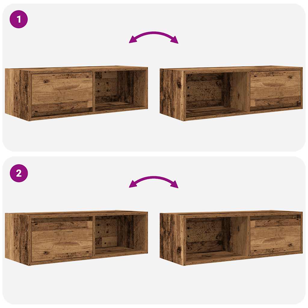 TV Cabinets 2 pcs Old Wood 80x31x25.5 cm Engineered Wood