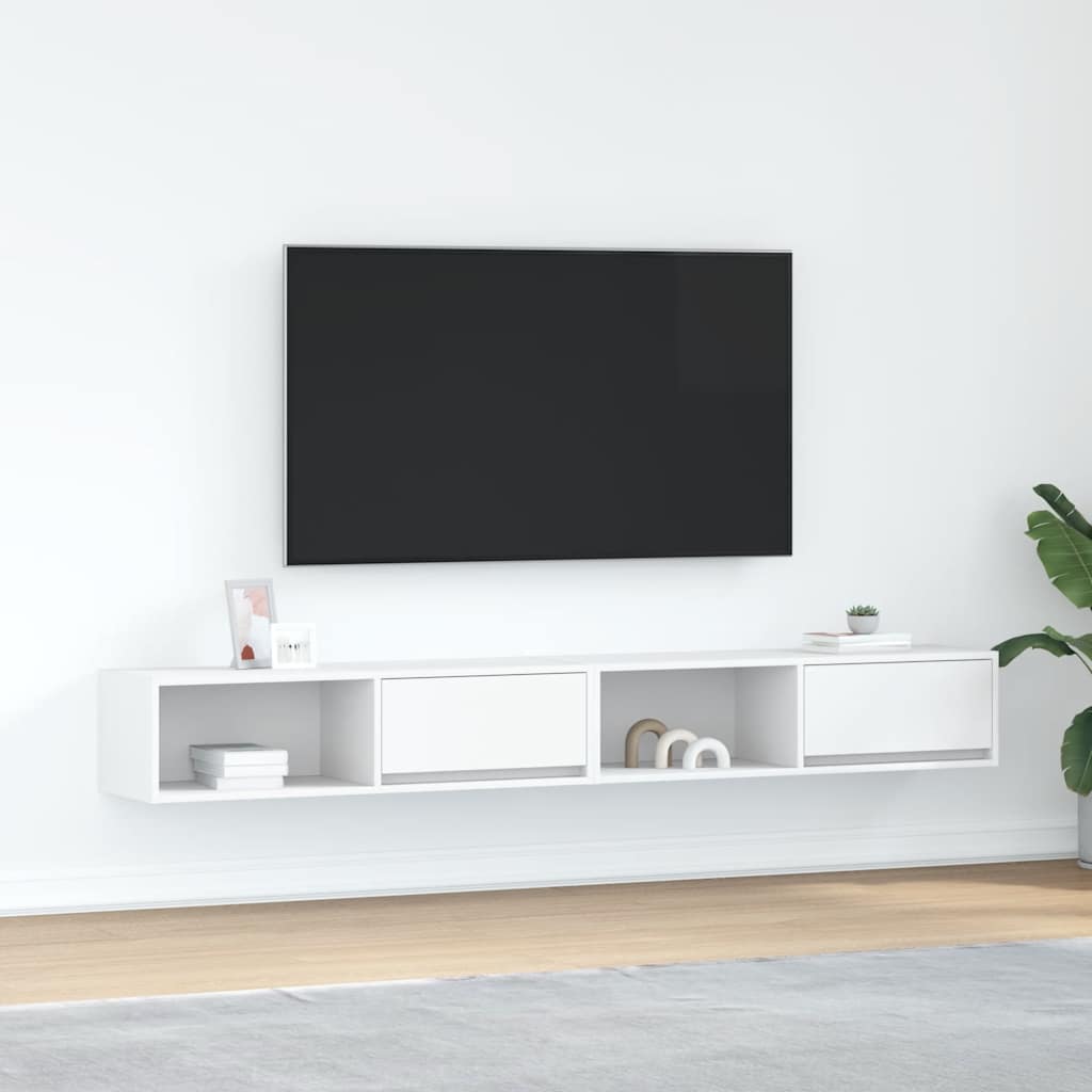 TV Cabinets 2 pcs White 100x31x25,5 cm Engineered Wood