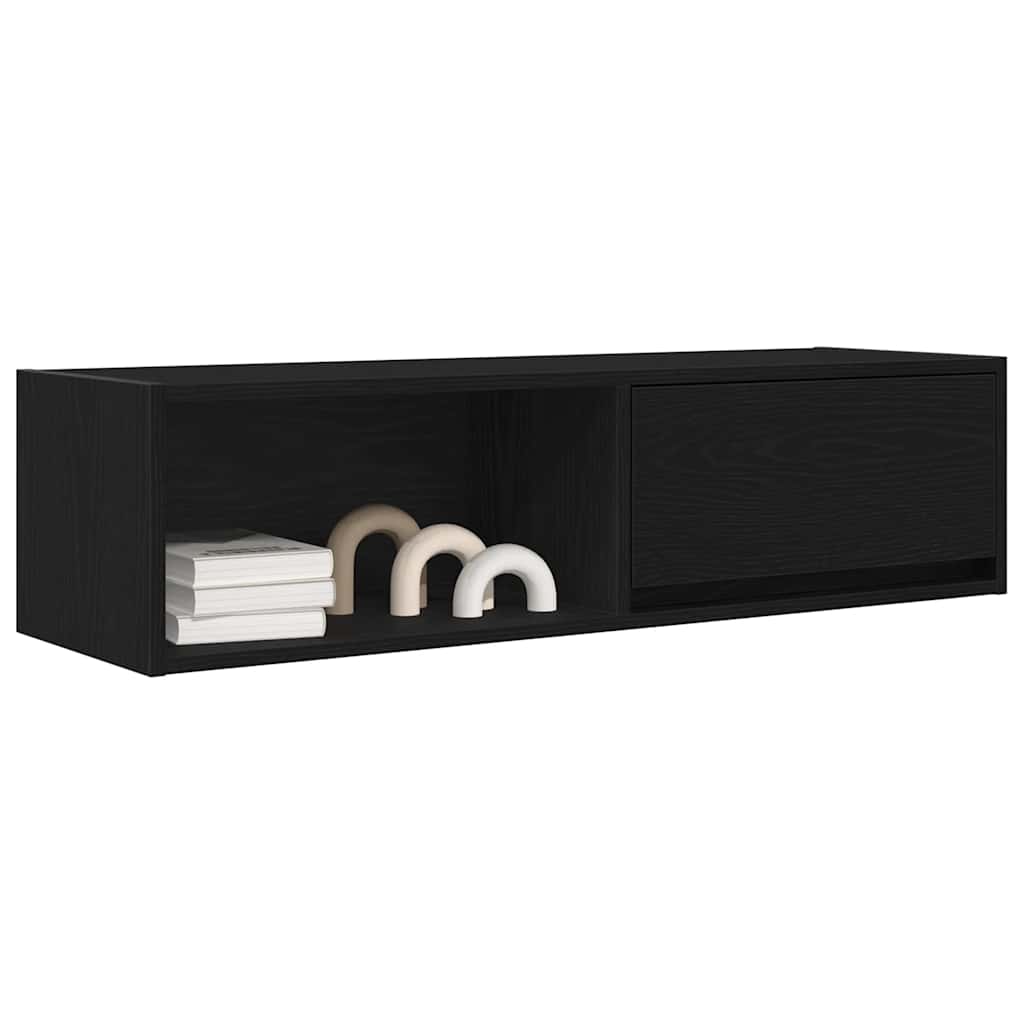 TV Cabinets 2 pcs Black Oak 100x31x25,5 cm Engineered Wood