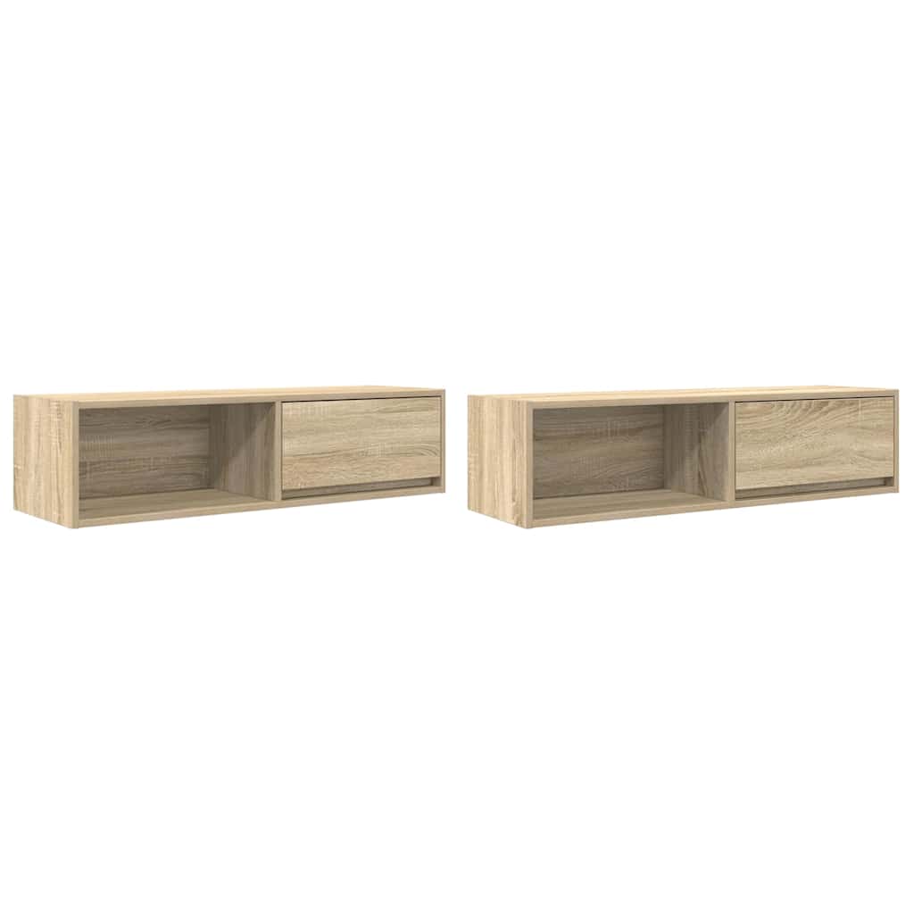TV Cabinets 2 pcs Sonoma Oak 100x31x25,5 cm Engineered Wood