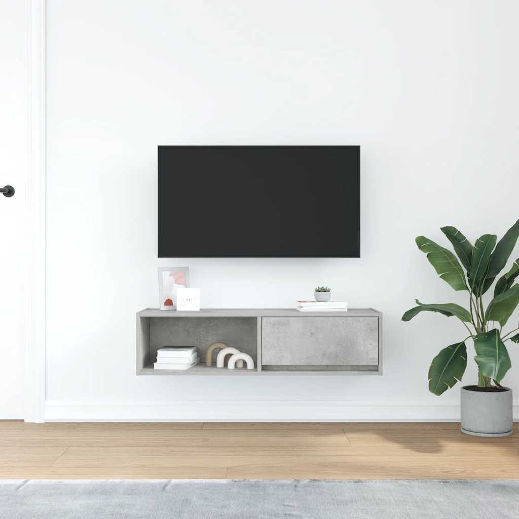 TV Cabinet Concrete Grey 100x31x25,5 cm Engineered Wood
