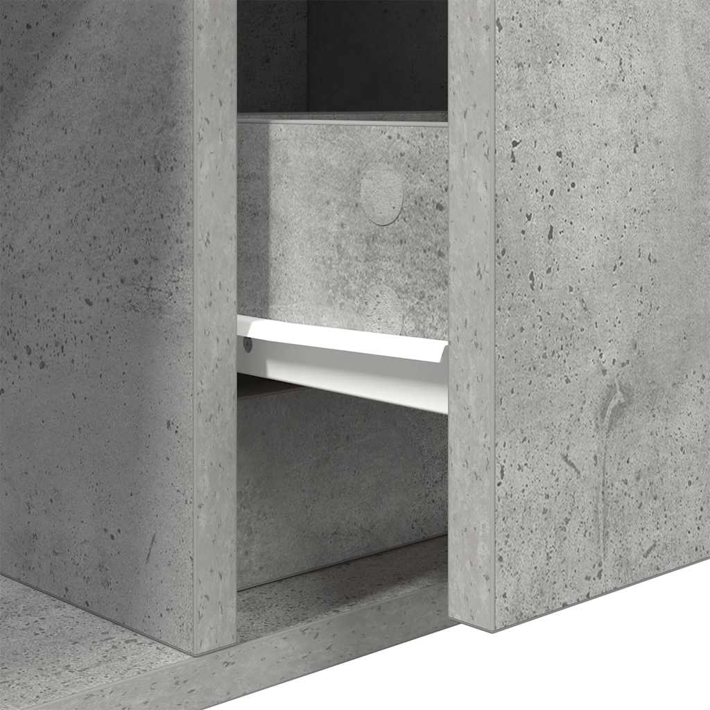 TV Cabinets 2 pcs Concrete Grey 100x31x25,5 cm Engineered Wood