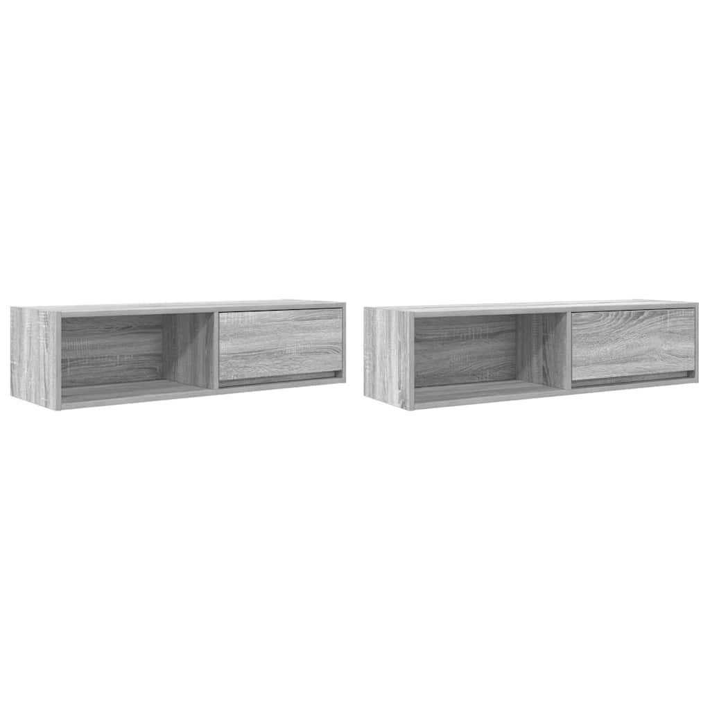 TV Cabinets 2 pcs Grey Sonoma 100x31x25,5 cm Engineered Wood