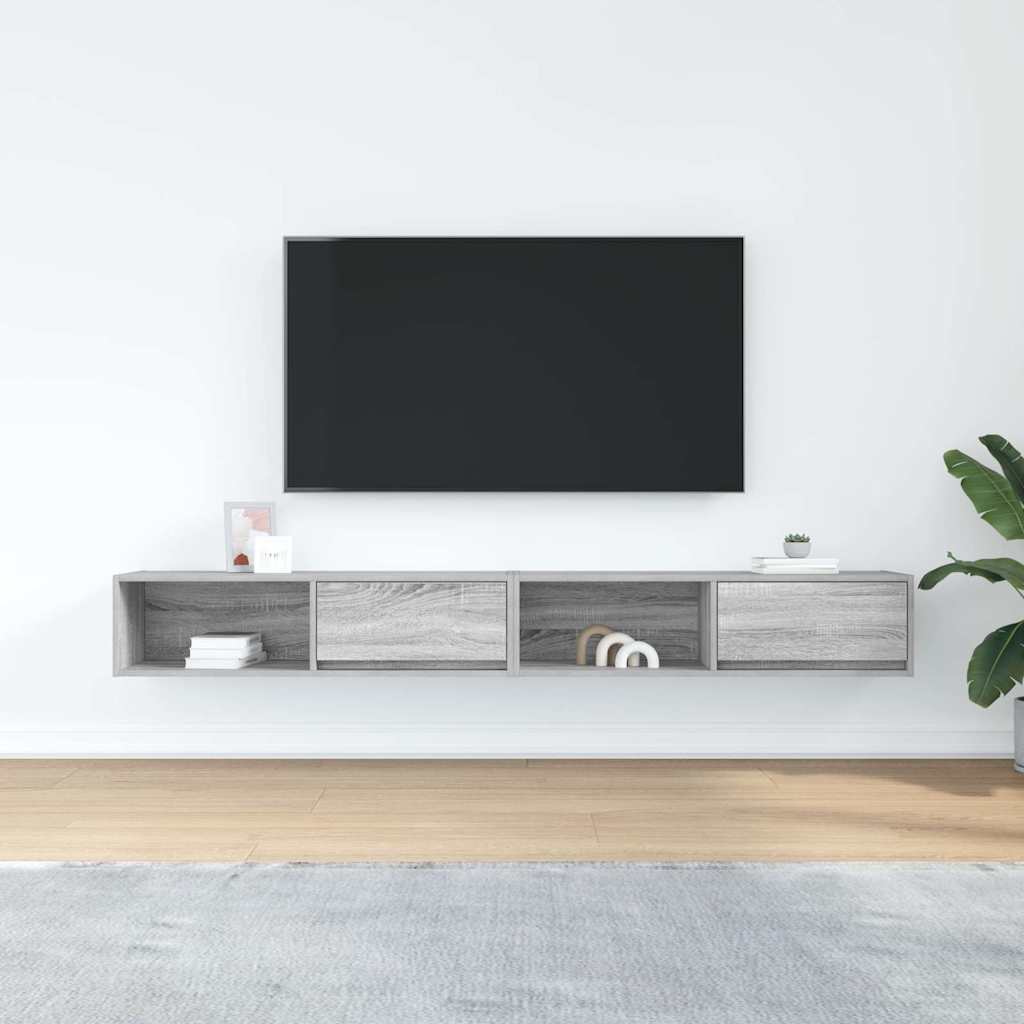 TV Cabinets 2 pcs Grey Sonoma 100x31x25,5 cm Engineered Wood