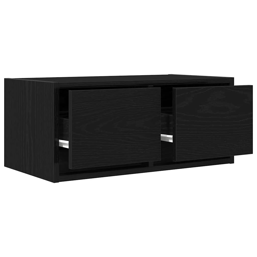 TV Cabinet Black Oak 60x31x25,5 cm Engineered Wood