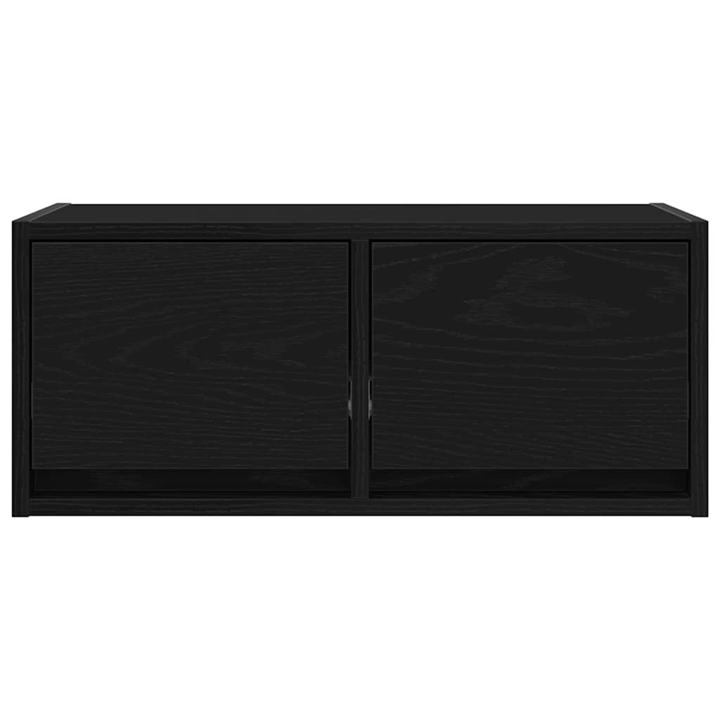 TV Cabinet Black Oak 60x31x25,5 cm Engineered Wood