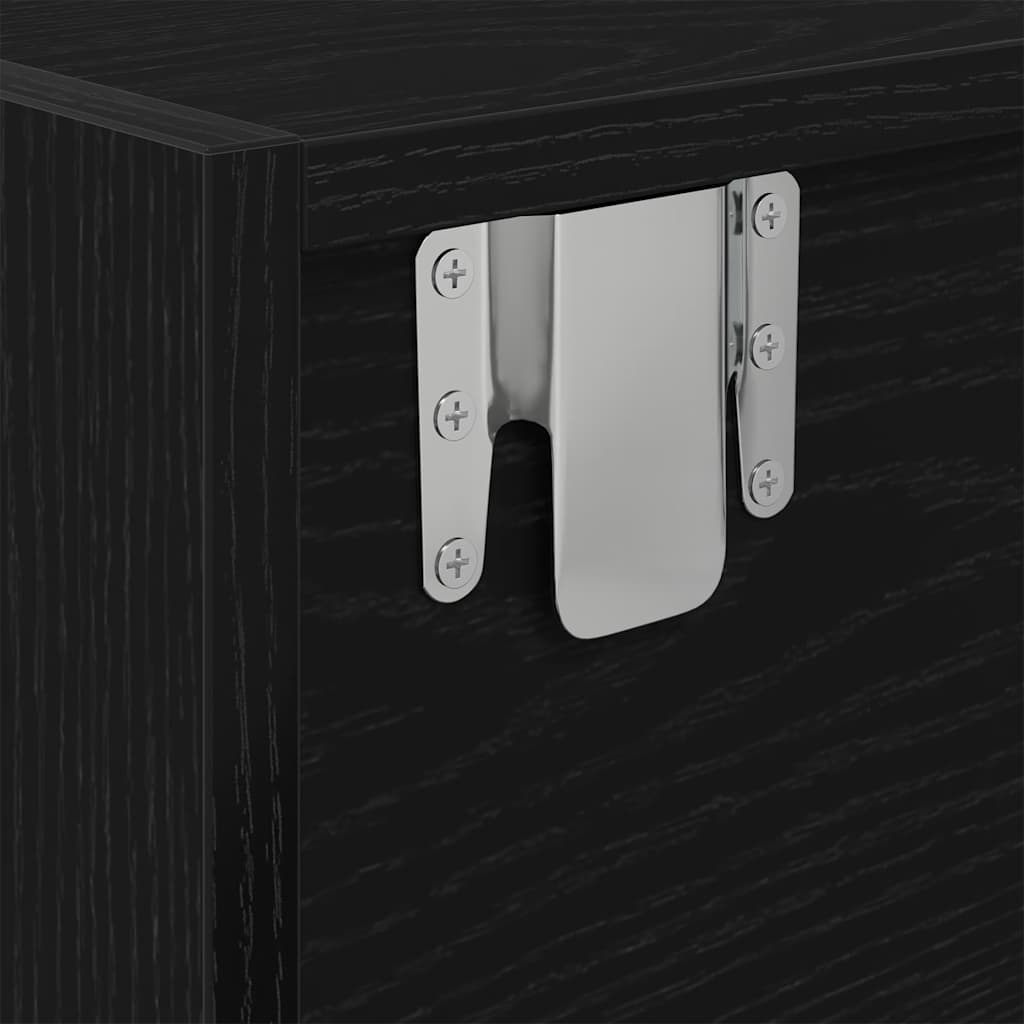 TV Cabinet Black Oak 60x31x25,5 cm Engineered Wood