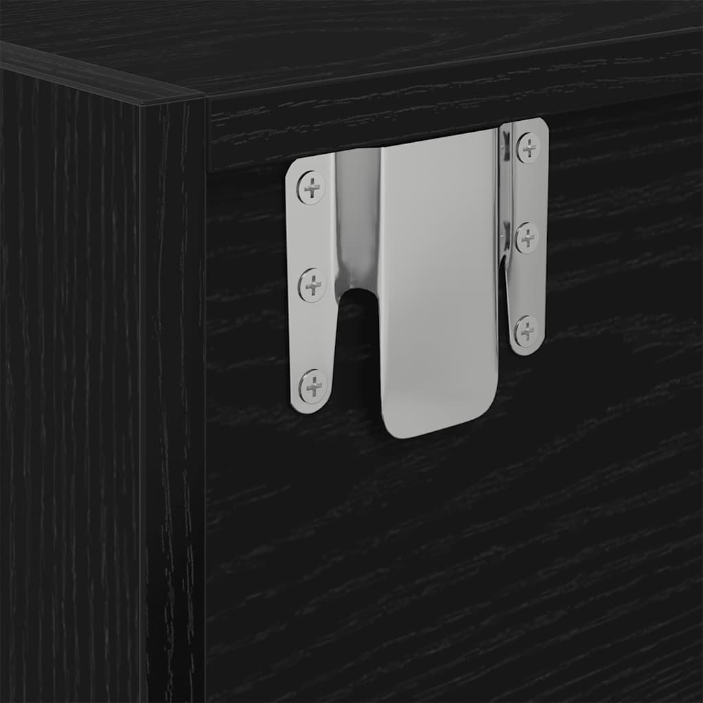 TV Cabinets 2 pcs Black Oak 60x31x25,5 cm Engineered Wood