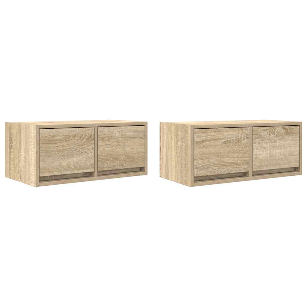 TV Cabinets 2 pcs Sonoma Oak 60x31x25,5 cm Engineered Wood