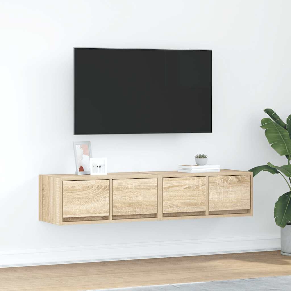 TV Cabinets 2 pcs Sonoma Oak 60x31x25,5 cm Engineered Wood
