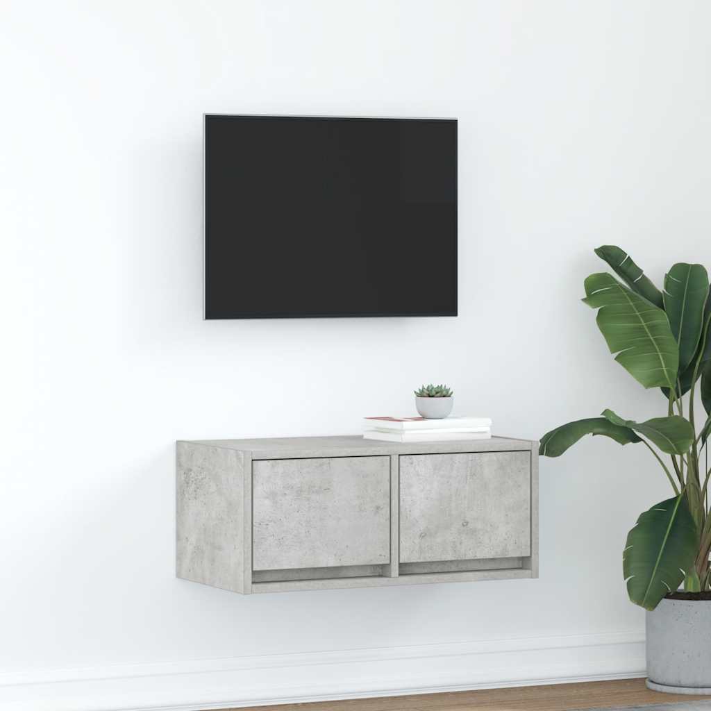 TV Cabinet Concrete Grey 60x31x25,5 cm Engineered Wood