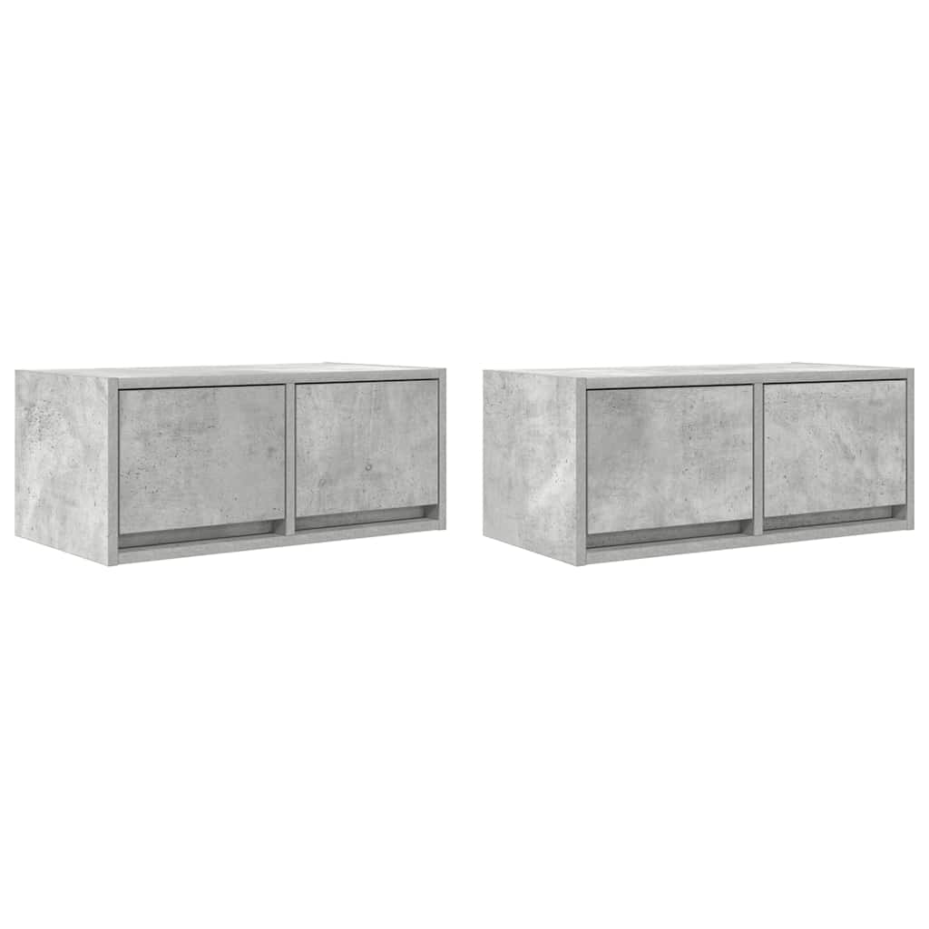 TV Cabinets 2 pcs Concrete Grey 60x31x25,5 cm Engineered Wood